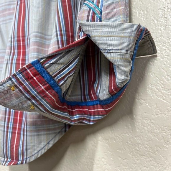 Robert Graham Shirt Mens Freshly Laundered Shirt Red/Tan Plaid shirt size L - Picture 4 of 12